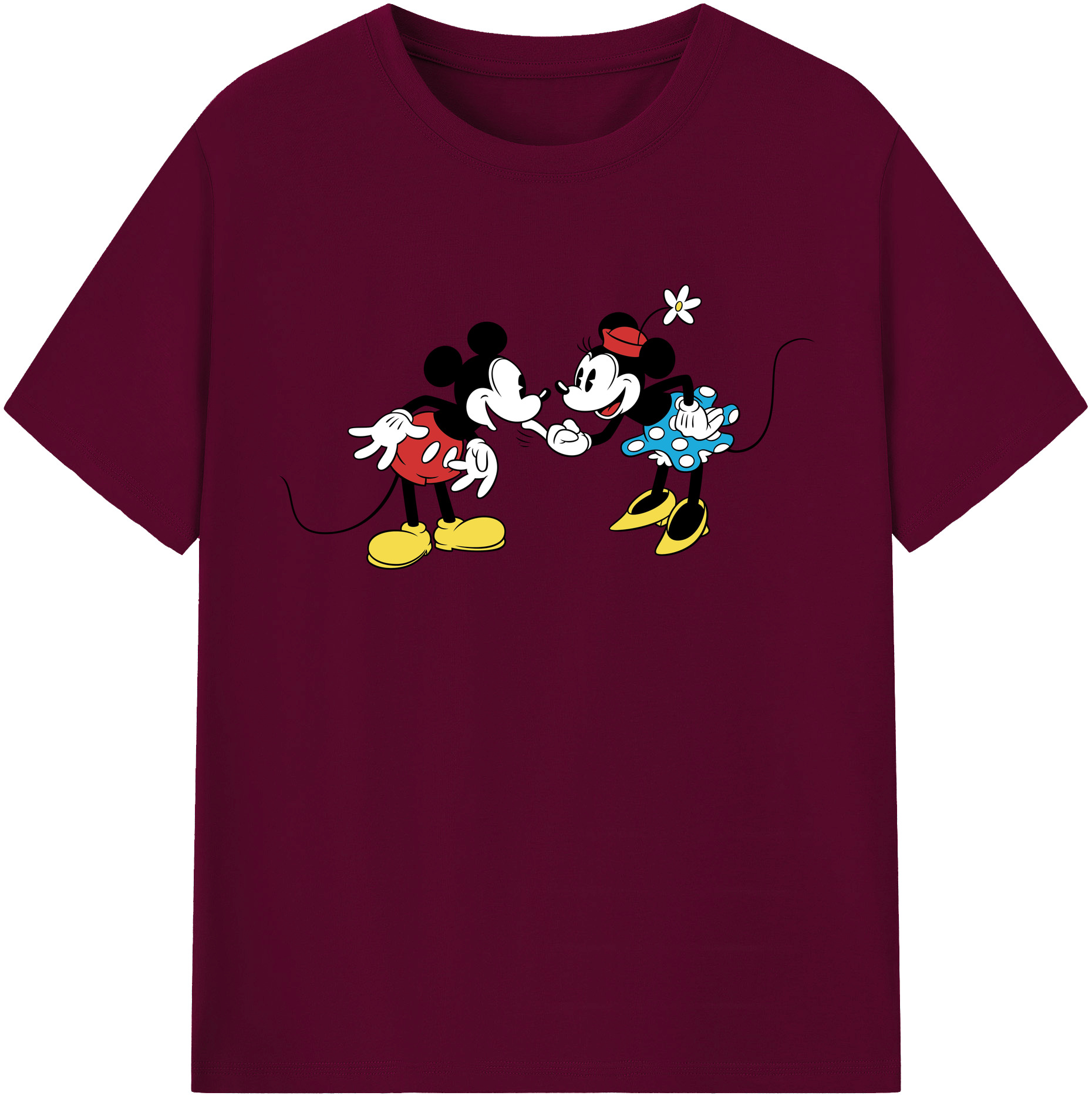 （画像用） ミッキーマウス Mickey Mouse レディースカジュアルプリントTシャツ（綿100％）